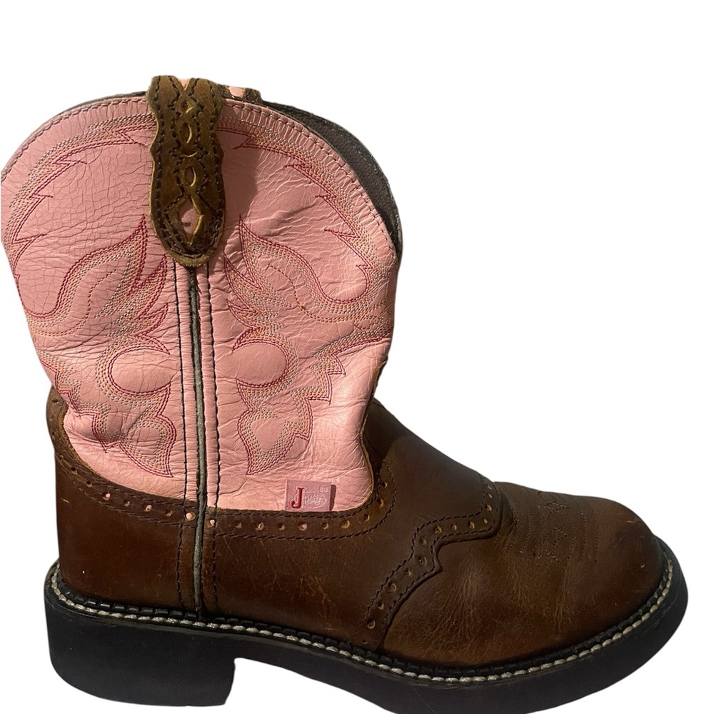 Pink and Brown Western Boots